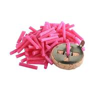 NKlaus 2 pz SET 10g (circa 80 pz) stoppino per lampada a olio in paraffina rosa e 1x porta stoppino galleggiante da 3cm 40930