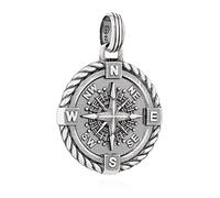 NKlaus 24 mm ciondolo a catena bussola argento 925 Stella Polare regalo di laurea 14032
