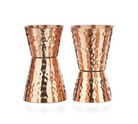 NKlaus 2x Jigger 4 cl 6cl misurino da bar doppio misurino in rame puro al 100% - Perfetto per cocktail come il Moscow Mule con capacità di 40 ml e 60 ml14243