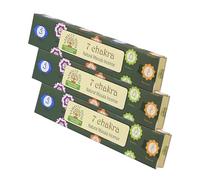 NKlaus 3 bastoncini di incenso 7 chakra - 45 g di incenso tradizionale indiano, armonizza corpo e spirito, arrotolati a mano, per meditazione ed energia