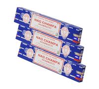 NKlaus 3 bastoncini di incenso Satya Sai Baba Nag Champa, 45 g, classico incenso indiano per meditazione, yoga e relax, arrotolati a mano e naturali