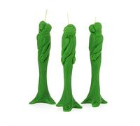 NKlaus - 3 candele in cera d'api Stella dell’amore, lavorate a mano verde