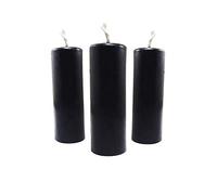 NKlaus 3x candele a colonna altezza rustica 95mm Ø 34mm candele a goccia in cera d'api nero 36366