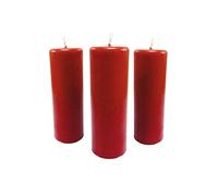 NKlaus 3x candele a colonna altezza rustica 95mm Ø 34mm candele a goccia in cera d'api rosso 36367