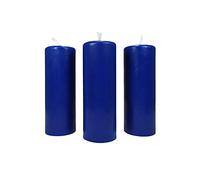 NKlaus 3x candele a colonna rustiche altezza 95mm Ø34mm cera d'api candele a goccia blu 36358