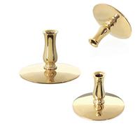 NKlaus 3x Portacandele in Ottone Dorato d'Altare Sottili per Candele Rituali di Cera d'Api fino a Ø6,7mm - Candeliere Matrimonio 6731