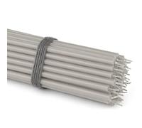 NKlaus 50x candele a bastoncino grigie senza fuliggine sottili e lunghe 16cm cera di paraffina premium 36115