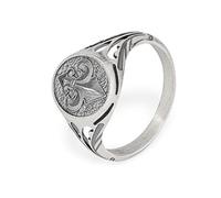 NKlaus Anello con sigillo da 66 mm Giglio Bourbon Anello da uomo in argento 925 Anello da dito dei Cavalieri Templari 14224