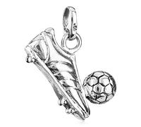 NKlaus Argento 925 Amuleto di calcio Ciondolo Talismano Scarpa da calcio con pallone 5mm 3672