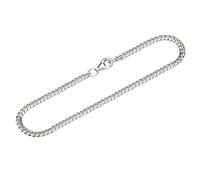 NKlaus Bracciale argento 925, catena a cordoncino di 19 cm, bracciale da uomo con taglio ovale 12620