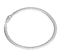 NKlaus bracciale in argento sterling 925 19cm catena a cordolo piatta e attorcigliata bracciale da donna 12371