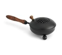 NKlaus Bruciaincenso in ferro Ø11cm manico in legno nero lungo 28cm con coperchio 39145