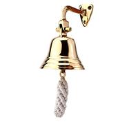 NKlaus Campana ottone oro con supporto a muro e nastro Ø: 7,5cm versione leggera 11573