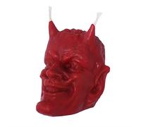 NKlaus - Candela di cera d'api rosso diavolo - Candela rituale gotica figura candela Teschio gotico - Candele a goccia Halloween 36298