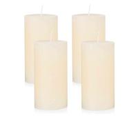NKlaus Candele dell'Avvento rustiche color crema, set da 4 pezzi, Ø 6 x 10 cm, candele in cera per decorazioni natalizie, corona dell'Avvento e decorazione da tavolo, lunga durata