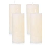 NKlaus Candele dell'Avvento rustiche color crema, set da 4 pezzi, Ø 6 x 14 cm, candele in cera per decorazioni natalizie, corona dell'Avvento e decorazione da tavolo, lunga durata e design elegante