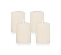 NKlaus Candele dell'Avvento rustiche color crema, set da 4 pezzi, Ø 6 x 8 cm, candele in cera per decorazioni natalizie, corona dell'Avvento e decorazione da tavolo, lunga durata