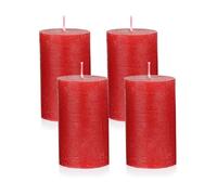 NKlaus Candele dell'Avvento rustiche color vinaccia, set da 4 pezzi, Ø 6 x 10 cm, candele in cera per decorazioni natalizie, corona dell'Avvento e decorazione da tavolo, lunga durata