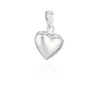 NKlaus ciondolo classico a forma di mini cuore in argento 925 lucido 11x10mm amuleto a cuore pieno 9784