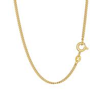 NKlaus Collana 45 cm, catena a cordoncino con diamanti in argento 925 placcato oro giallo, larghezza 1,3 mm 15081