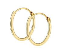 NKlaus COPPIA DI ORECCHINI A CERCHIO DA UOMO ORO GENUINO 333 orecchini orecchini 15 mm 3752