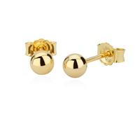 NKlaus coppia di orecchini a sfera da 4 mm in oro giallo 14 carati 585 orecchini da donna 9061