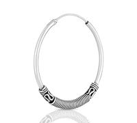 NKlaus Coppia di orecchini Bali Creole modello singolo 33mm argento 925 medievale 4988