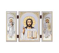 NKlaus - Gesù Cristo - icona trittico cristiano - Legno Viaggio altare Iconografia 16835