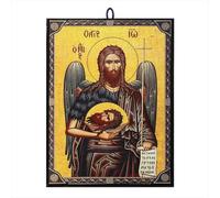 NKlaus Icona Giovanni Battista, 9,7 x 13,5 x 1,2 cm, icona cristiana ortodossa dalla Grecia 1020
