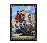 NKlaus Icona San Giorgio 9,7x13,5x1,2cm Icona cristiana ortodossa dalla Grecia 60032