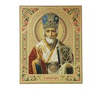NKlaus Icona San Nicola di Myra Icona di legno 15x18cm Iconografia Ortodossa modello art print 11411