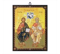 NKlaus Icona Santa Trinità 9,7x13,5x1,2cm Icona cristiana ortodossa dalla Grecia 60053