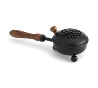 NKlaus incensiere in ferro Ø8,5cm manico in legno nero lunghezza 22cm bruciatore d'incenso con coperchio 39146