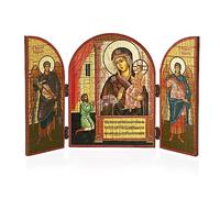 NKlaus Madre di Dio della gioia inaspettata Icona Trittico legno 25x16cm Cristiano 13875