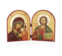 NKlaus Madre di Dio di Kazan e Gesù Cristo Icona in legno dittico 23,5x16cm 11086