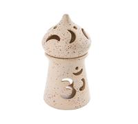 NKlaus Om 15820 - Bruciatore di incenso in argilla con ciotola e colino, 16 x 9 cm