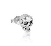 NKlaus Orecchini a perno con teschio singolo 9x7mm Teschio gotico 925 Argento Sterling Ketisch 4370