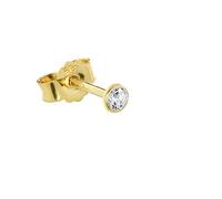 NKlaus orecchini a perno singoli oro vero 585 14 carati 3,0mm zirconi signore uomini bambini 1748