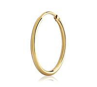 NKlaus orecchini singoli a cerchio da 20 mm in oro giallo 333 a 8 carati, spessore 1,5 mm 3083