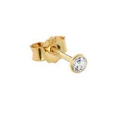 NKlaus Orecchino 3mm in Oro Giallo 750 | Oro 18 Carati con Zircone Bianco 2624