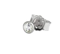 NKlaus orecchino a perno singolo oro bianco 585 orecchino in oro 14 carati cristallo zircone bianco 2074