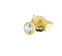 NKlaus orecchino singolo a perno 2,5mm oro giallo 333 8 carati orecchino in cristallo zirconia bianco 1759