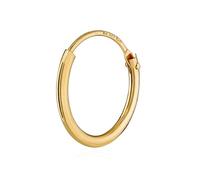 NKlaus - Orecchino singolo ad anello, da uomo, in vero oro 585, Oro giallo, colore: Außendurchmesser: 13mm, cod. 1751