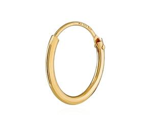 NKlaus - Orecchino singolo ad anello, da uomo, in vero oro 585, Oro giallo, colore: Außendurchmesser: 13mm, cod. 1751