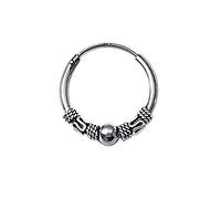 NKlaus Orecchino singolo in argento 925 Celtic CREOLE Gothic Celtic Bali SINGLE 20mm 5048