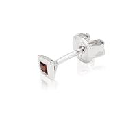 NKlaus Orecchino singolo quadrato da 3,7 mm in argento Sterling 925 Orecchini in granato Unisex 3769