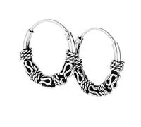 NKlaus PAAR 925 ARGENTO STERLINGO Orecchini Bali celtici a cerchio s 12mm 7096