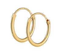 NKlaus PAIO 585 orecchini a cerchio da uomo in vero ORO orecchini gioielli 13mm 1751