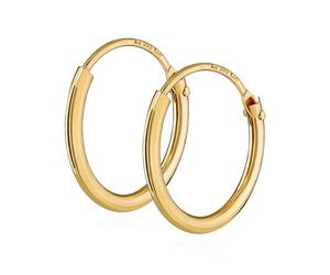 NKlaus PAIO 585 orecchini a cerchio da uomo in vero ORO orecchini gioielli 13mm 1751