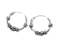 NKlaus PAIO 925 ARGENTO STERLINGO Celtico Bali orecchini piccoli a cerchio 11mm 7116